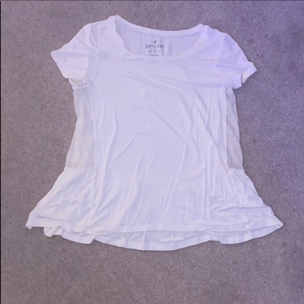 American Eagle size small peplum mesh top